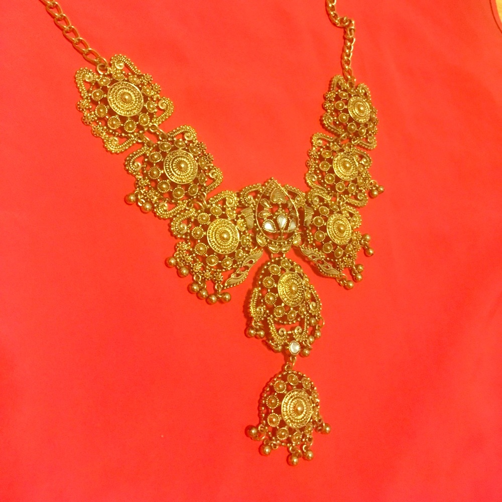 Gold Jeweled Necklace~Charming Charlie’s